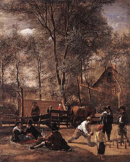 Jan Steen Skittle Players Outside an Inn oil painting image